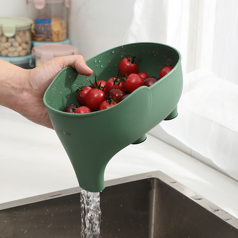 Yan Yu elephant drain basket Multi-purpose kitchen drain basket household fruit and vegetable basket plastic drain basket