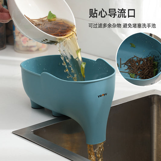 Yan Yu elephant drain basket Multi-purpose kitchen drain basket household fruit and vegetable basket plastic drain basket